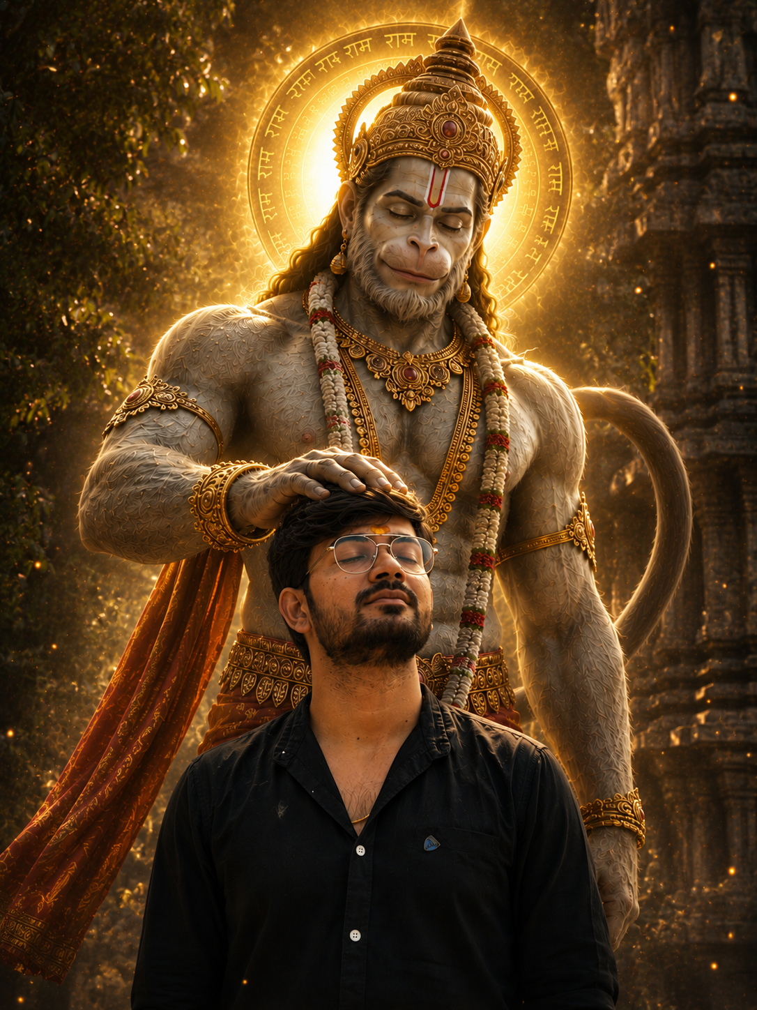 With Lord Hanuman